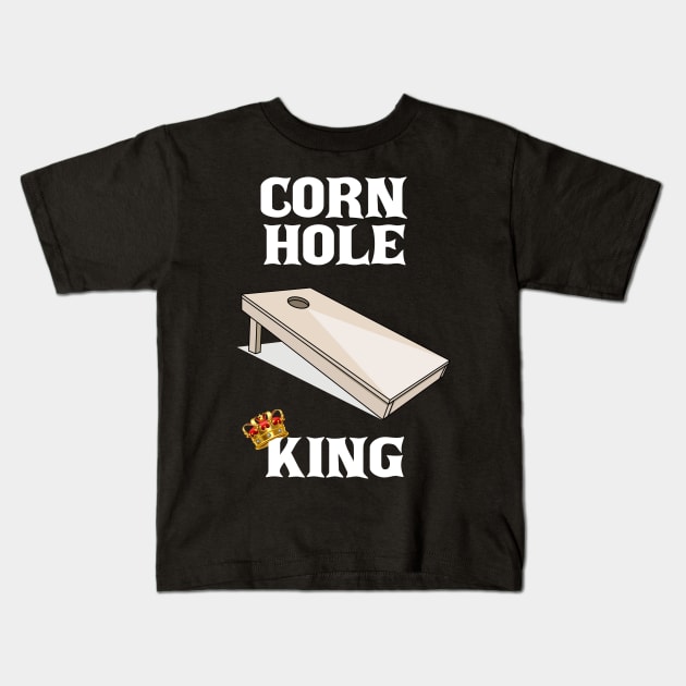 Cornhole King Crown Kids T-Shirt by LetsBeginDesigns